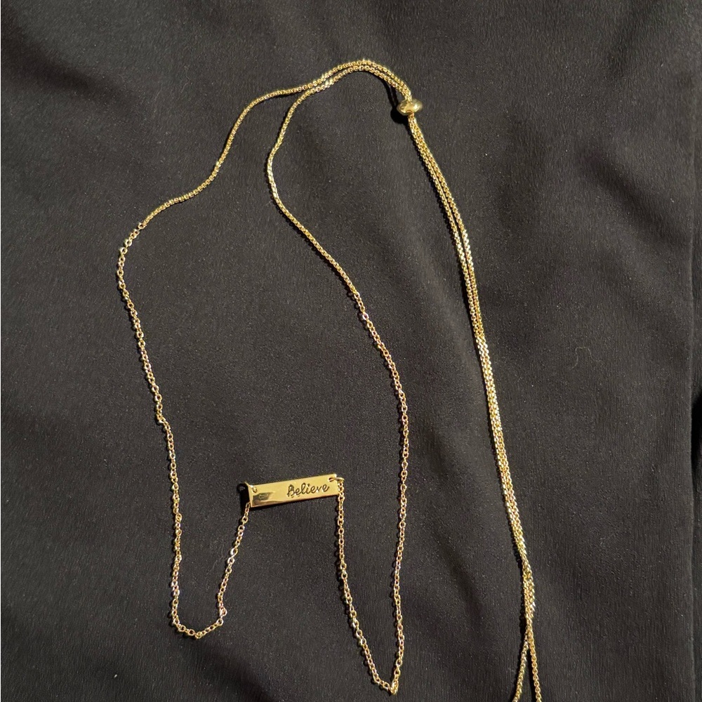 Gold 'Believe' Necklace